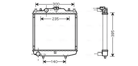 Радіатор двигуна (товщина: 32мм) DAEWOO TICO, SUZUKI ALTO IV, ALTO V F8C-G10BB 09.94-06.02 AVA COOLING DWA2051