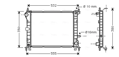 Радіатор, охолодження двигуна AVA COOLING FD2263