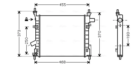 Радіатор, охолодження двигуна AVA COOLING FD2372
