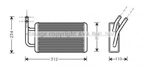 Радіатор пічки AVA COOLING FD6215