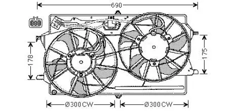 Вентилятор, охлаждение двигателя AVA COOLING FD7507