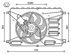 Вентилятор, охлаждение двигателя AVA COOLING FD7556