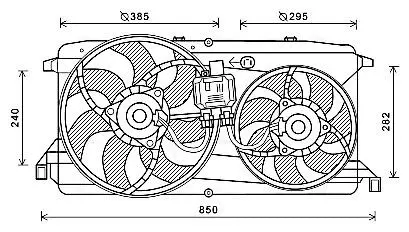 Вентилятор радіатора FORD TRANSIT, TRANSIT TOURNEO CVRA-USRB 04.06-12.14 AVA COOLING FD7579