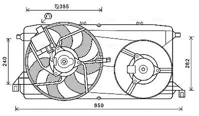 Вентилятор радіатора FORD TRANSIT, TRANSIT TOURNEO CYFA-USRB 04.06-08.14 AVA COOLING FD7580