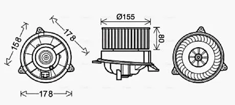 Вентилятор салона FORD FOCUS I (98-) (AVA) AVA COOLING FD8495