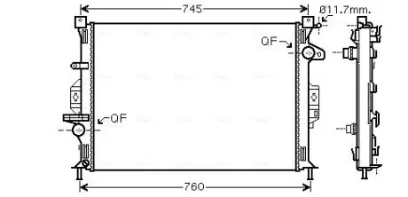 Радиатор, охлаждение двигателя AVA COOLING FDA2422 (фото 1)