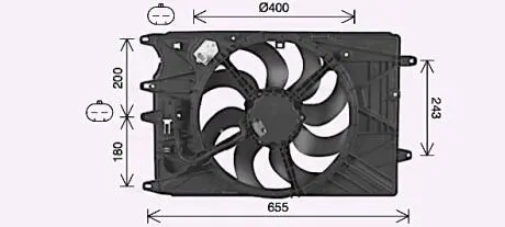 Вентилятор радіатора FIAT TIPO 199B1.000-940C1.000 10.15- AVA COOLING FT7615