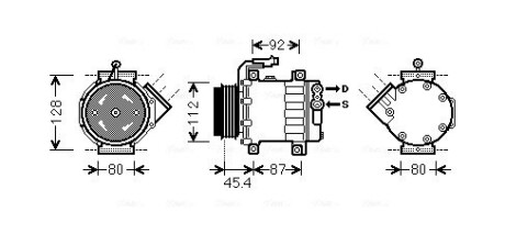 Компрессор кондиционера Fiat Ducato 2.3/3.0JTD 02-/Peugeot Boxer/Citroen Jumper 2.2/3.0HDi 06- AVA COOLING FTAK366 (фото 1)