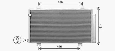 Фото конденсатор кондиціонера (з осушувачем) HONDA CIVIC X 1.6D/2.0 06.17-12.22 AVA COOLING HD5325D Конденсатор кондиціонера (з осушувачем) HONDA CIVIC X 1.6D/2.0 06.17-12.22 AVA COOLING HD5325D