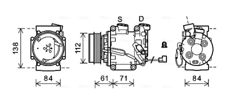 Компресор кондиціонера HONDA CIVIC VIII, JAZZ III 07.08- AVA COOLING HDAK275