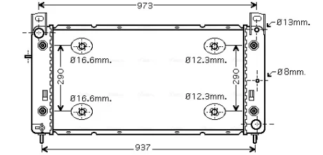 Радіатор, охолодження двигуна AVA COOLING HR2001