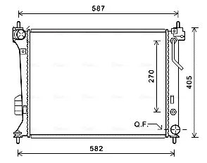 Радіатор двигуна (товщина: 16мм) HYUNDAI I20 I G4AG-G4LA 09.08-12.15 AVA COOLING HY2428