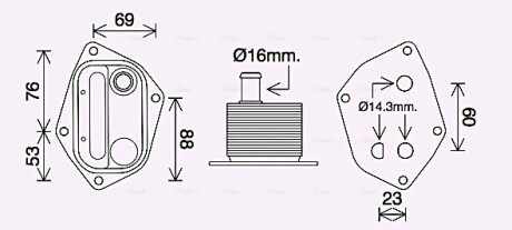 Радиатор масляный HYUNDAI ACCENT/ KIA CERATO (2004) (выр-во AVA) AVA COOLING HY3459