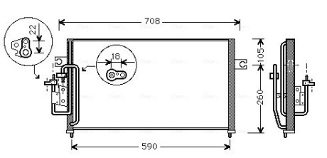 Радіатор кондиціонера AVA COOLING HY5059