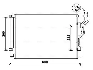Конденсатор кондиціонера (з осушувачем) HYUNDAI I40 I, I40 I CW 1.7D 07.11-05.19 AVA COOLING HY5299D