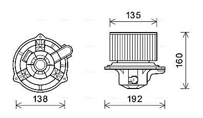 Вентилятор обігрівача салону Kia Ceed (07-), Hyundai Elantra (06-) AVA AVA COOLING HY8553