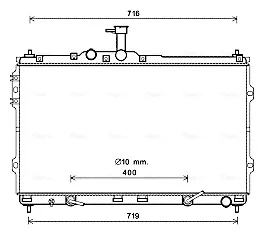 Радіатор двигуна (товщина: 16мм) HYUNDAI H-1 CARGO, H-1 TRAVEL D4CB 02.08- AVA COOLING HYA2402