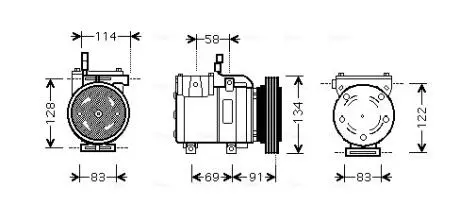 Компресор HYUNDAI GETZ (2002) 1.6 (AVA) AVA COOLING HYAK199