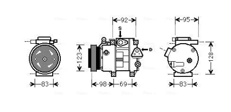 Компресор кондиціонера Hyundai Elantra iV/I30/Kia Ceed 1.5/1.6 CRDi 05-12 AVA COOLING HYAK239