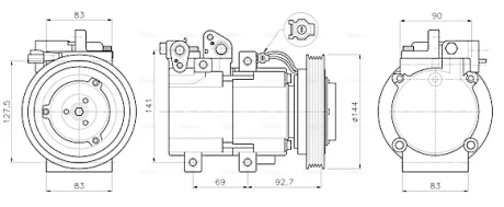 Компрессор кондиционера Hyundai Terracan (01-) 2.9 CRDI AVA AVA COOLING HYAK605