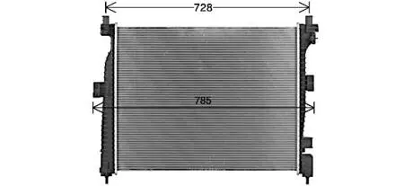 Радиатор охлаждения двигателя Jeep Grand Cherokee (10-) 3,0d 3,6i AVA AVA COOLING JE2088