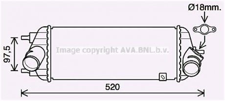 Интеркуллер HYUNDAI IX35 (2010) 1.7 CRDI AVA COOLING KA4281 (фото 1)