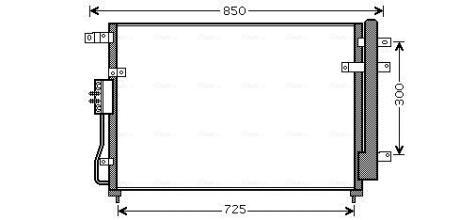 Конденсатор кондиціонера (з осушувачем) KIA CARNIVAL III 2.2D/2.9D 04.06-06.15 AVA COOLING KA5111D