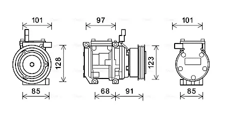 Компресор кондиціонера HYUNDAI TUCSON, TUCSON/SUV, KIA SPORTAGE II 06.04-12.10 AVA COOLING KAAK208
