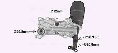 Радиатор масляный MERCEDES C-CLASS W 204(07-) в сб. (выр-во AVA) AVA COOLING MS3741H
