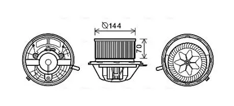 Вентилятор отопителя салона MB A-class 169 04>12, B-class 245 05>11 AC+ AVA COOLING MS8607
