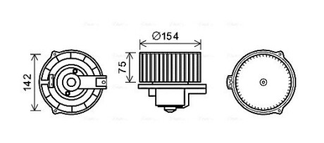 Вентилятор отопителя салона Mercedes-Benz ML (W163) (97-06) AVA AVA COOLING MS8620 (фото 1)