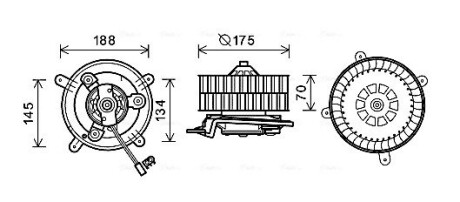 Вентилятор отопителя салона Mercedes-Benz E-class (W210) (96-03) auto AC (AVA COOLING MS8621