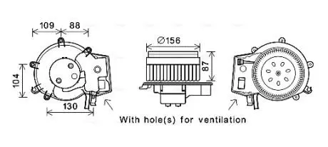 Вентилятор отопителя салона MB C203 G463 AC+ AVA COOLING MS8625