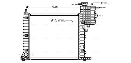 Радіатор охолодження MERCEDES VITO I W638 (96-) (AVA) AVA COOLING MSA2264