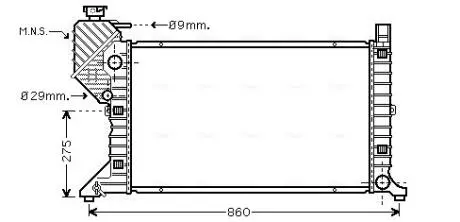 Радиатор охлаждения двигателя MB Sprinter 00>06 MT AC+/- AVA COOLING MSA2300