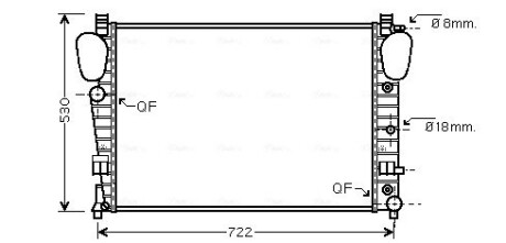 Радиатор охлаждения двигателя MB S220 320-400CDI 420-600i AC+/- AVA COOLING MSA2309