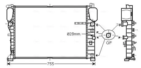 Радиатор, охлаждение двигателя AVA COOLING MSA2459