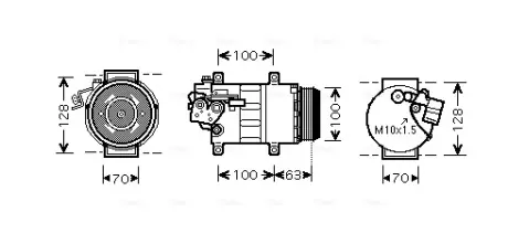 AVA DB Компресор кондиціонера W169, W245 AVA COOLING MSAK404
