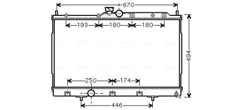 Радіатор охолодження MITSUBISHI OUTLANDER (CU2, 5W) (03-) (аналог MTА2183) (AVA) AVA COOLING MT2183