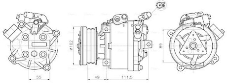 Компресор кондиціонера MITSUBISHI ASX/ LANCER (2007)- (AVA) AVA COOLING MTAK294 (фото 1)