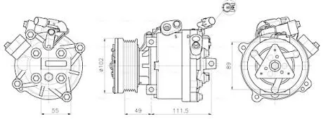 Компрессор кондиционера MITSUBISHI ASX/ LANCER (2007)- (AVA) AVA COOLING MTAK294