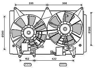 Вентилятор радіатора MAZDA CX-7 L3K7/L3-VDT 06.06-12.14 AVA COOLING MZ7547