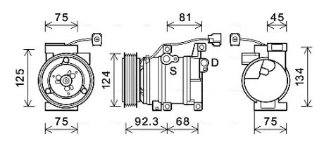 AVA MAZDA Компресор кондиціонера 6 1.8, 2.0, 2.3 02-, CX-7 2.3 06- AVA COOLING MZAK219 (фото 1)