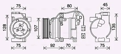 AVA MAZDA Компресор кондиц. CX-7 2.3 06- AVA COOLING MZAK293