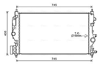 Радиатор, Система охлаждения двигателя AVA COOLING OL2683