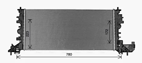 Радіатор двигуна (товщина: 26мм) OPEL ASTRA K, ASTRA K/KOMBI B10XFL-F15DVH 06.15- AVA COOLING OL2703