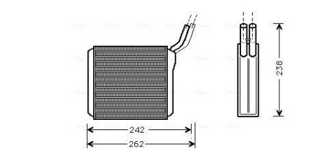 Радіатор пічки AVA COOLING OL6205