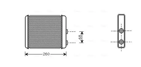 Радіатор пічки AVA COOLING OL6260