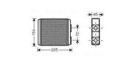 Радіатор пічки AVA COOLING OL6403