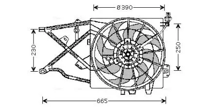 Вентилятор, охлаждение двигателя AVA COOLING OL7505